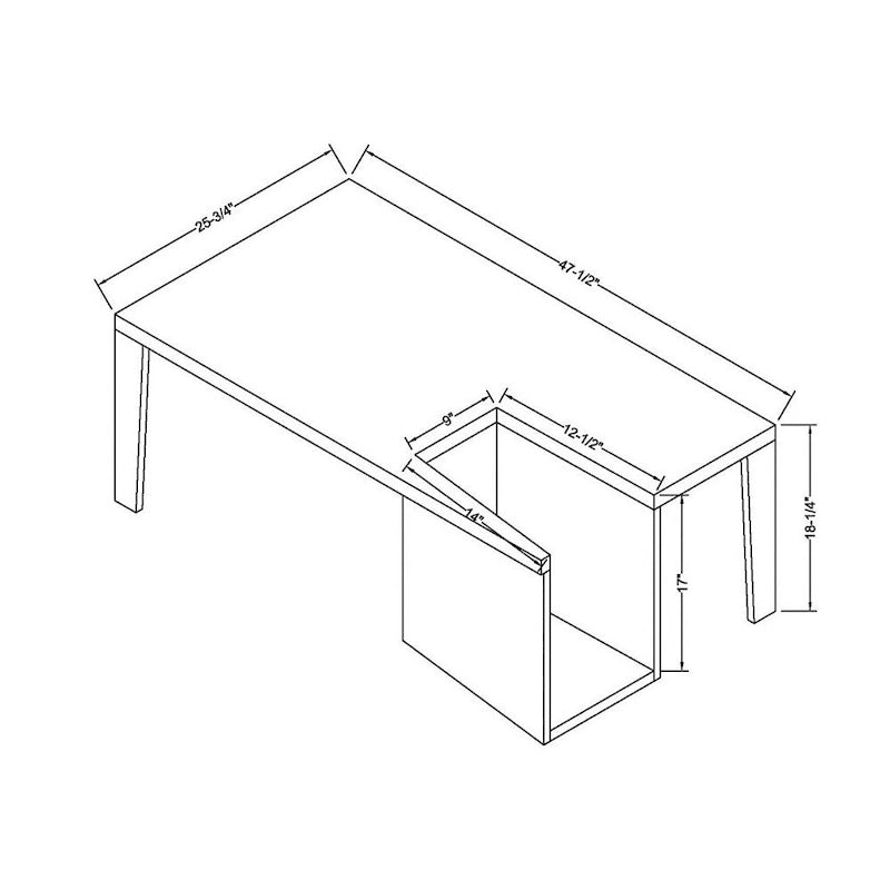 Table basse de rangement moderne Lesk en bois de 122 cm (48 pouces) de Furniture of America-5
