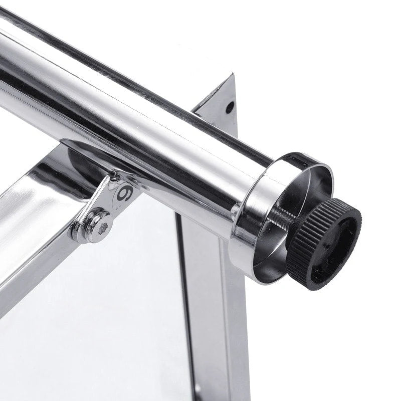 Console Grondin moderne et contemporaine à deux niveaux avec plateau en verre trempé, étagère inférieure et structure en acier et acrylique-10