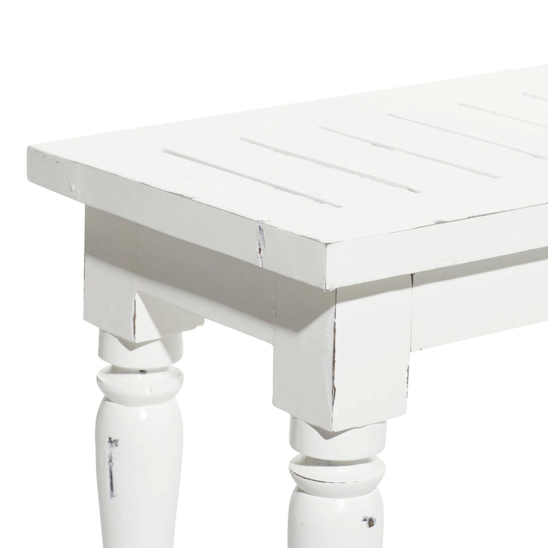Banc long et étroit en bois blanc - Roche River Decor - 12 po L x 63 po l x 18 po H-6