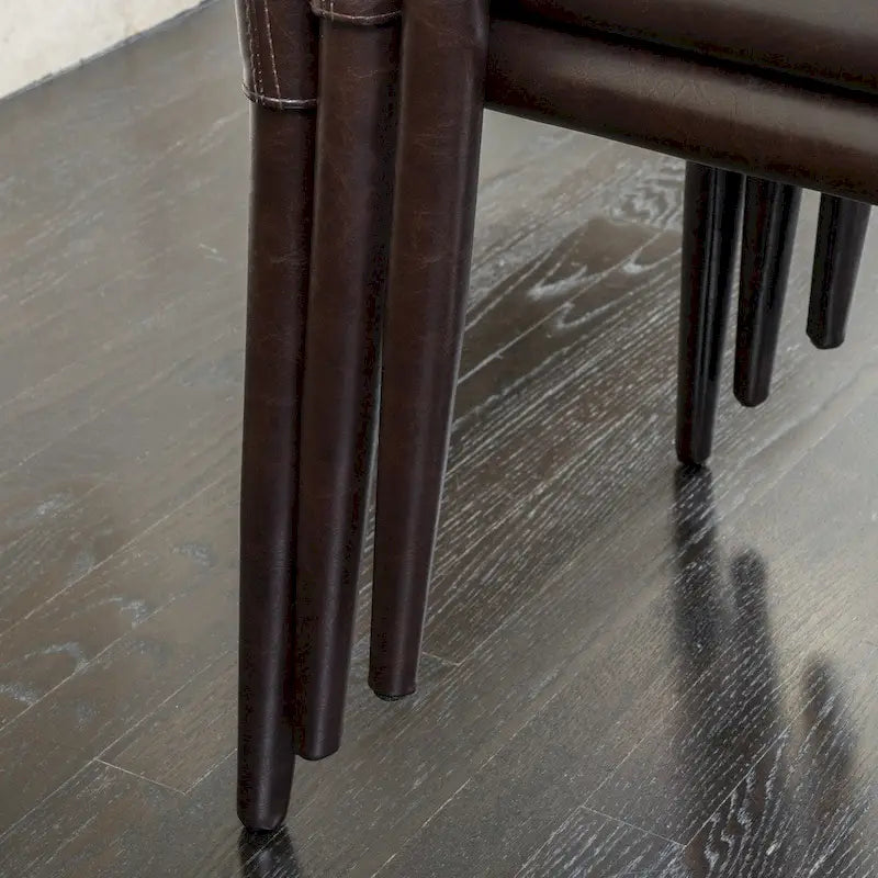 Chaises de salle à manger empilables en cuir reconstitué Comstock (lot de 4) par Christopher Knight Home-4