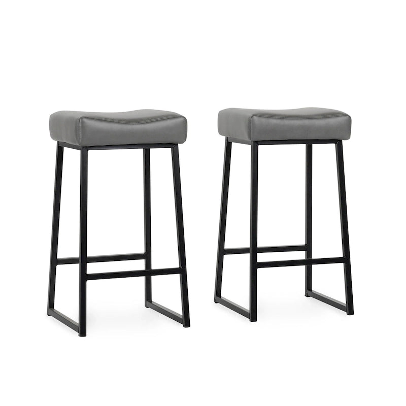 Tabouret de bar Amber 26 Gris fumé (lot de 2) - Hauteur d'assise 26-2