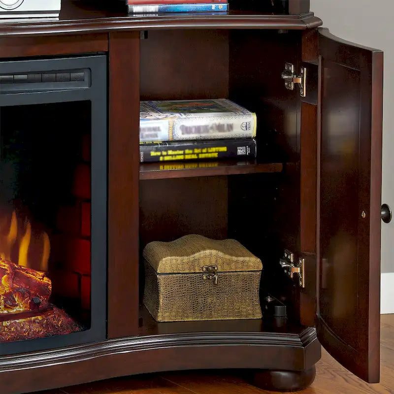 Meuble TV Pleasant Hearth Merrill 54 avec cheminée électrique couleur Merlot - 54 pouces de largeur-5