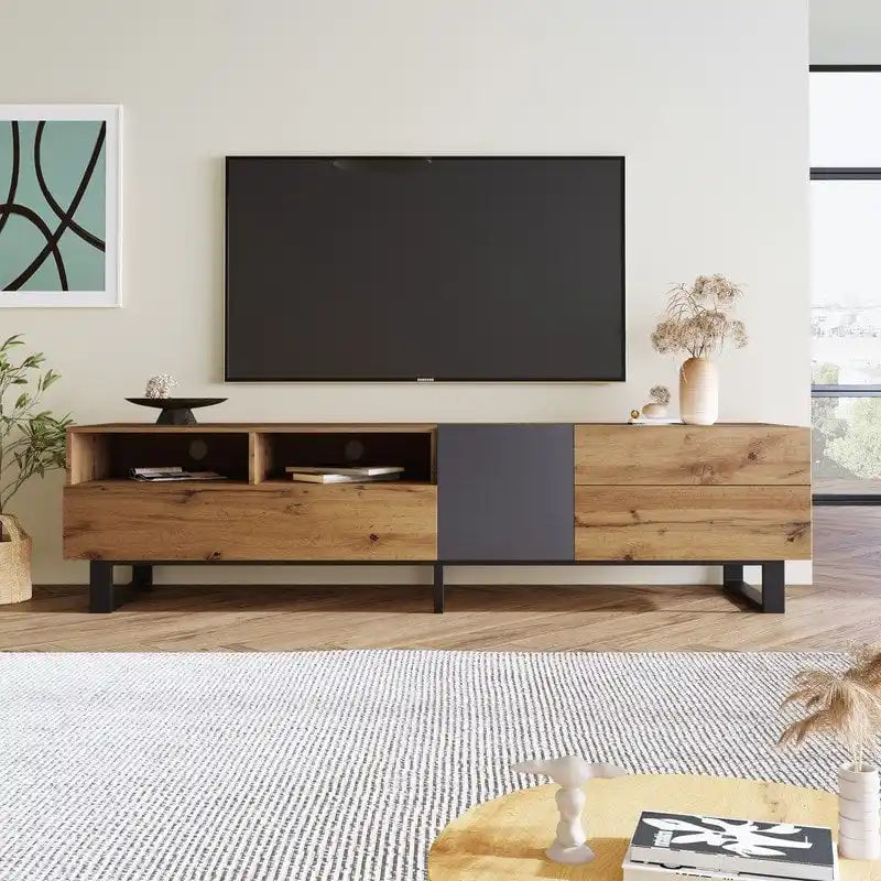 Modern Media Console Table TV Stand for 80 TV