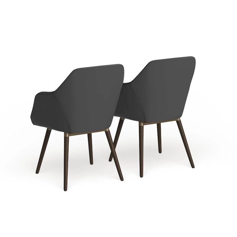 Ensemble de deux fauteuils Carson Carrington Akrehamn en similicuir gris avec pieds en hêtre-8