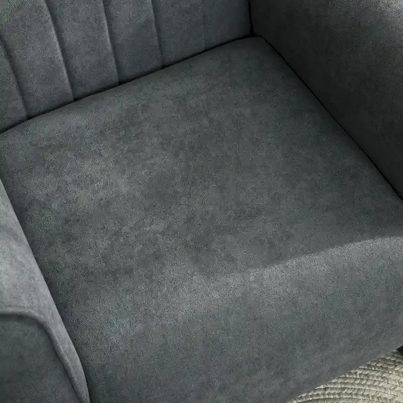 Fauteuil d'appoint en tissu HOMCOM, fauteuil moderne du milieu du siècle avec pieds en bois, doux et rembourré, accoudoirs arrondis-9