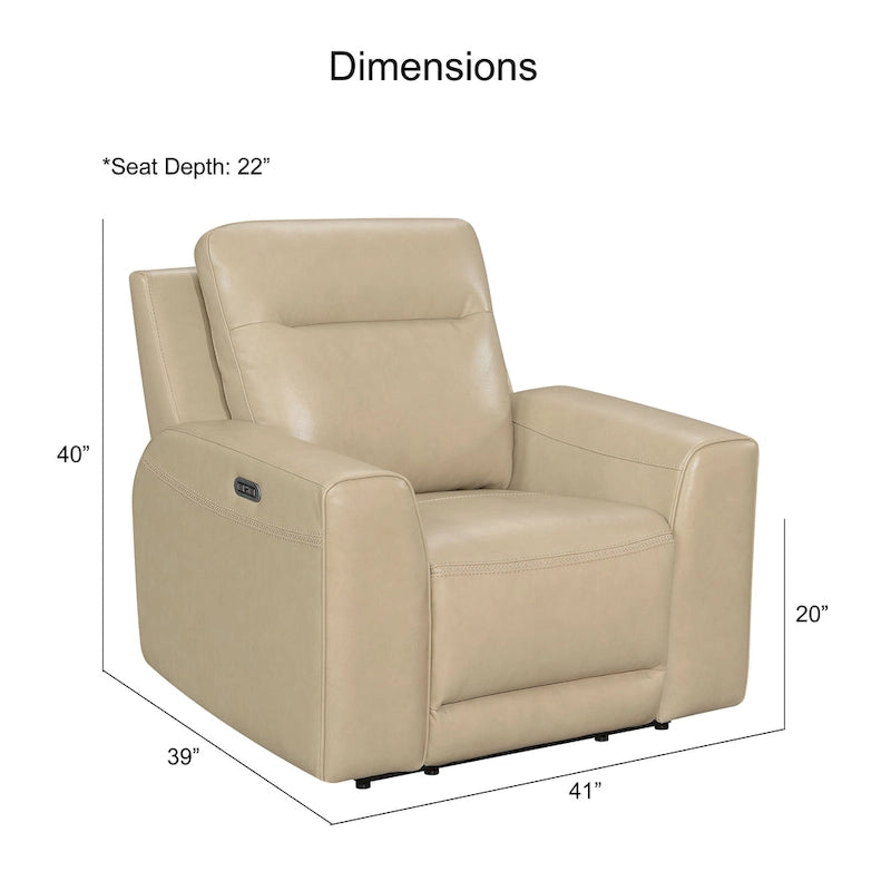 Fauteuil inclinable électrique Steve Silver Dayton en cuir pleine fleur-7