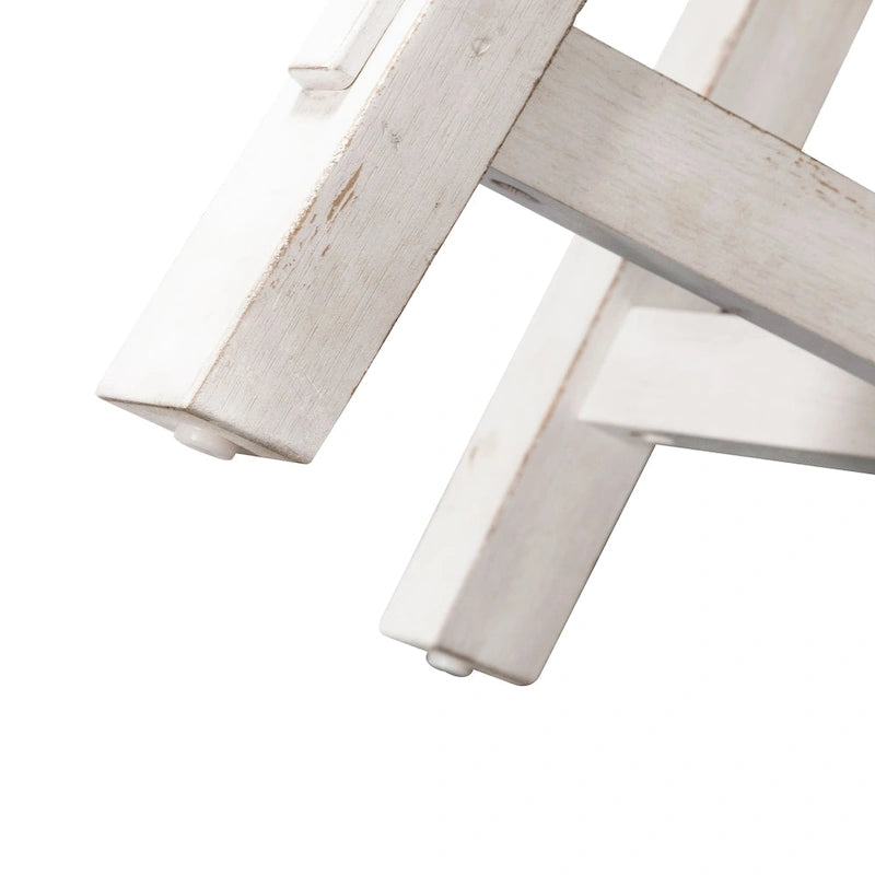 Ensemble 3 pièces blanc vieilli style ferme moderne-9