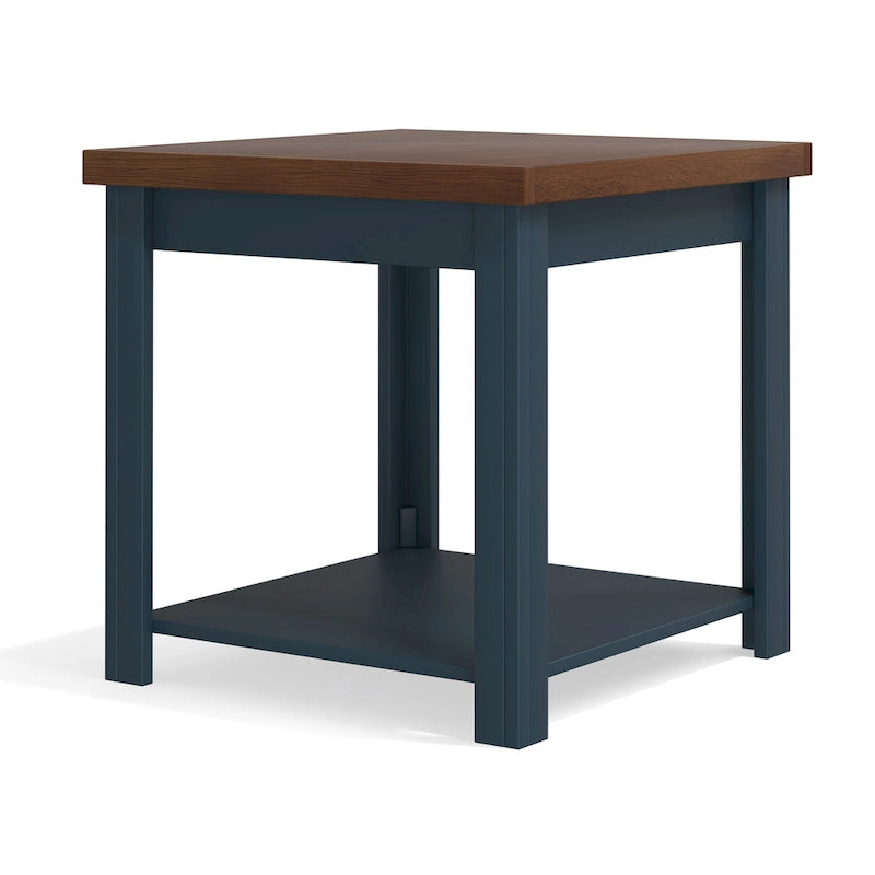Table d'appoint Bridgevine Home Nantucket 61 cm (24 po), aucun assemblage requis, finition bleu denim et whisky-5
