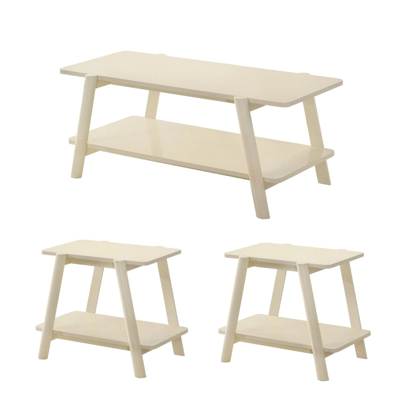 Ensemble de table basse 3 pièces Metz en bois, style milieu du siècle, de Roundhill Furniture.-19