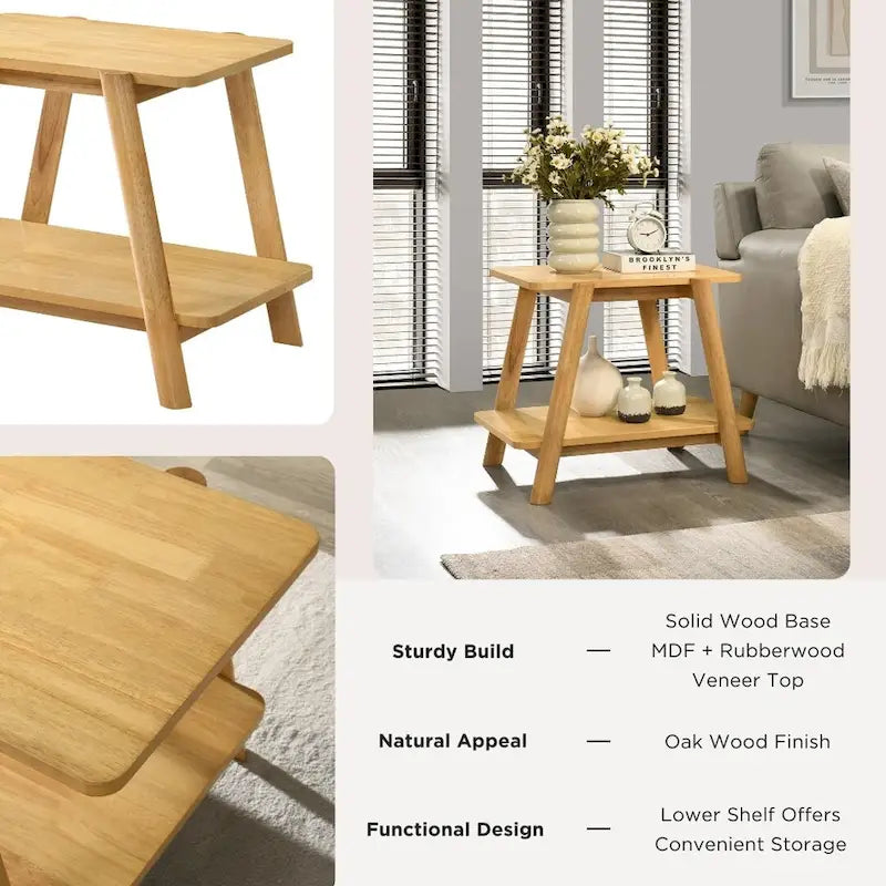 Ensemble de table basse 3 pièces Metz en bois, style milieu du siècle, de Roundhill Furniture.-24