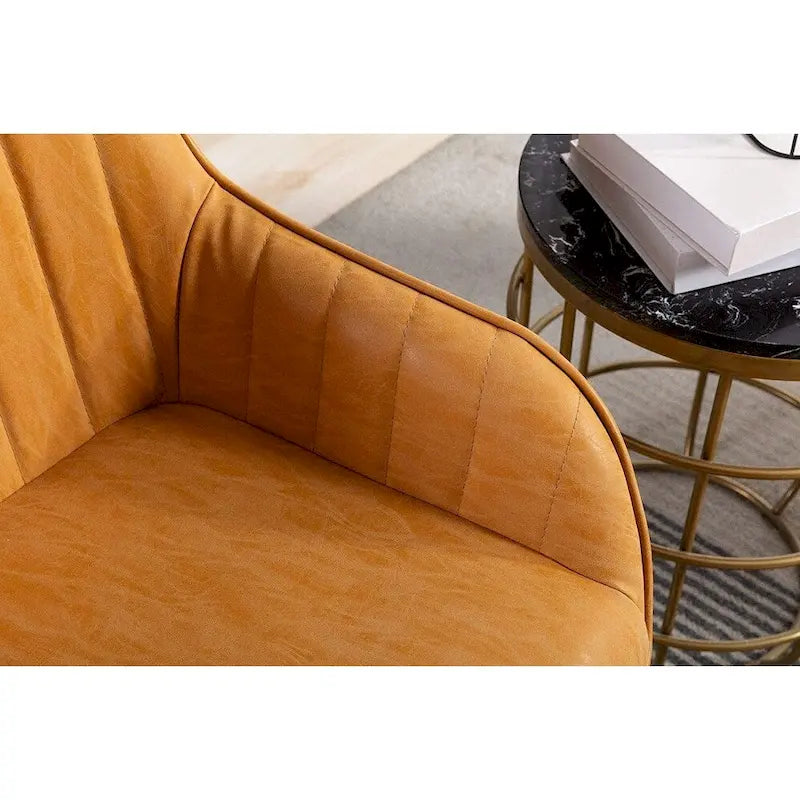 Ensemble de 2 chaises de salle à manger Home Beyond en similicuir, jaune et beige-9