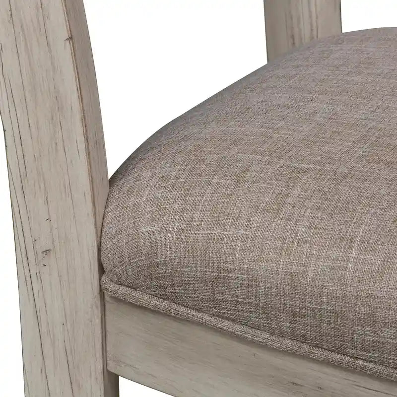 Ensemble de table à tréteaux 6 pièces blanc antique revisité-15