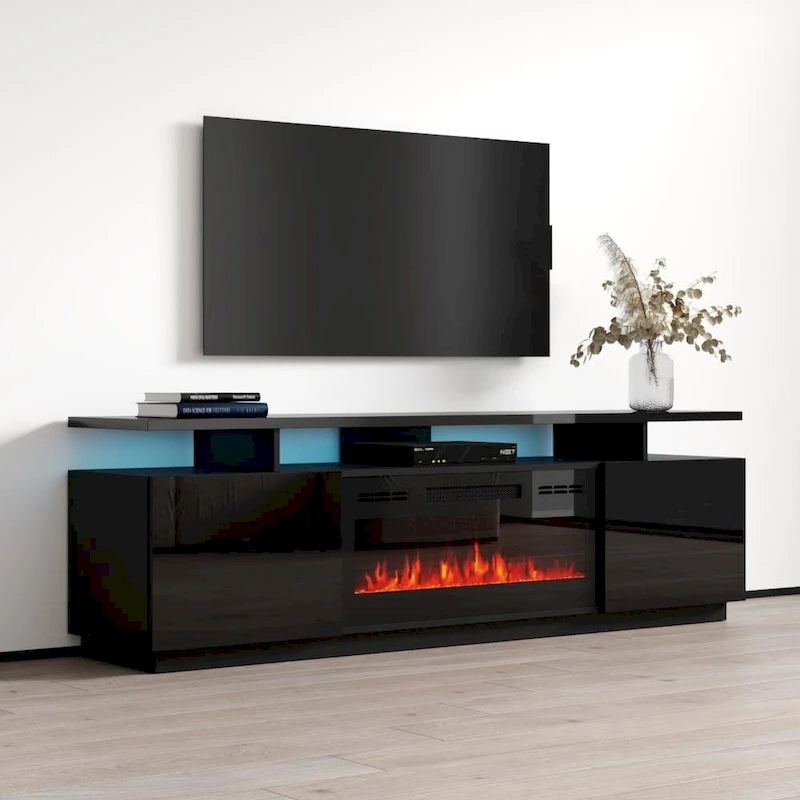 Meuble TV moderne Eva de Meble Furniture avec cheminée électrique