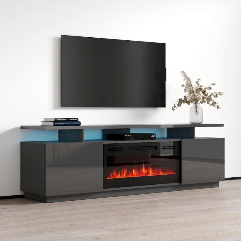 Meuble TV moderne Eva de Meble Furniture avec cheminée électrique-9