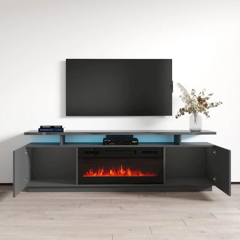 Meuble TV moderne Eva de Meble Furniture avec cheminée électrique-12