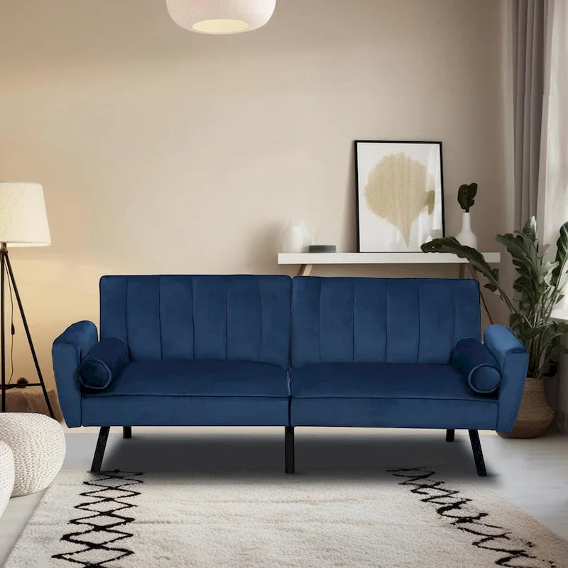 Canapé-lit convertible en velours avec port USB, idéal pour une chambre d'étudiant, un appartement ou une pièce supplémentaire - 2 personnes-18