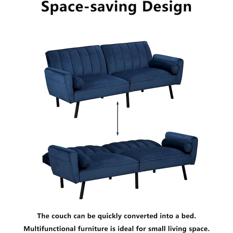 Canapé-lit convertible en velours avec port USB, idéal pour une chambre d'étudiant, un appartement ou une pièce supplémentaire - 2 personnes-19