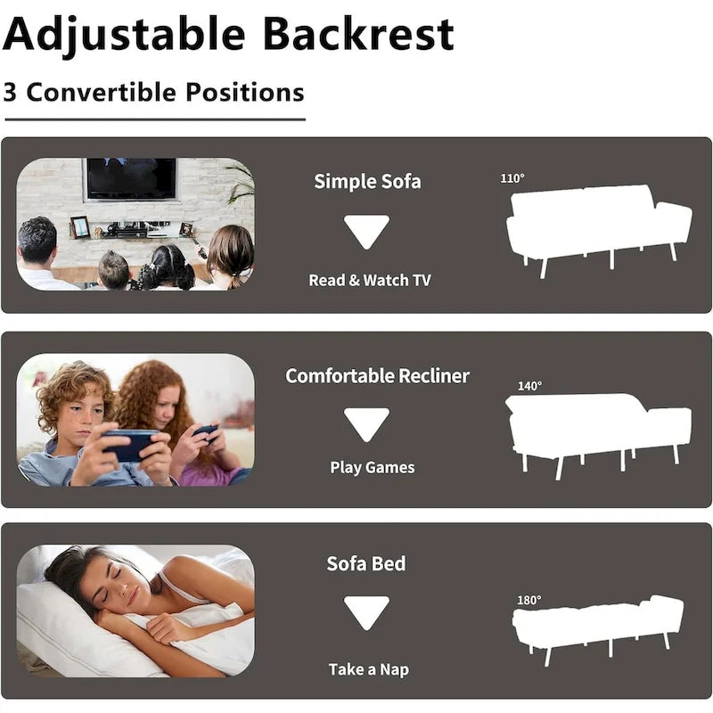 Canapé-lit convertible en velours avec port USB, idéal pour une chambre d'étudiant, un appartement ou une pièce supplémentaire - 2 personnes-25