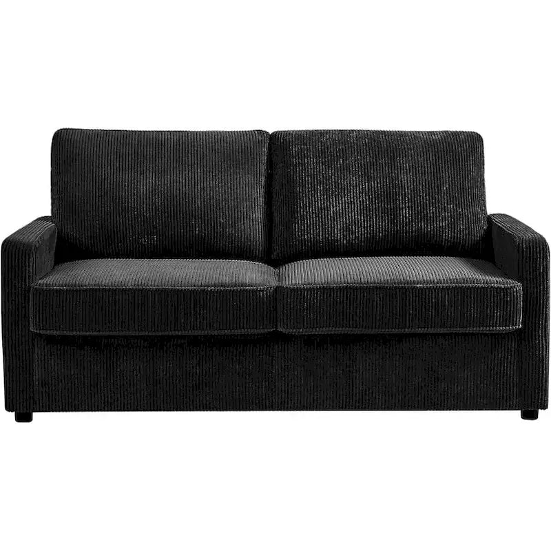 Canapé-lit Manchester en velours côtelé de 178 cm avec accoudoirs carrés et matelas-6