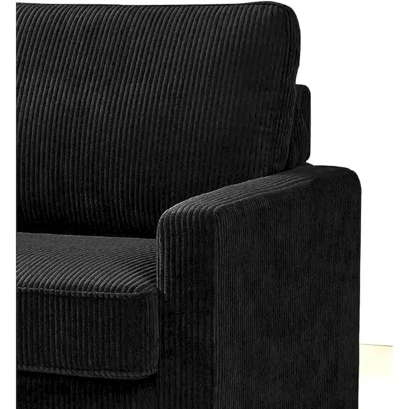 Canapé-lit Manchester en velours côtelé de 178 cm avec accoudoirs carrés et matelas-9