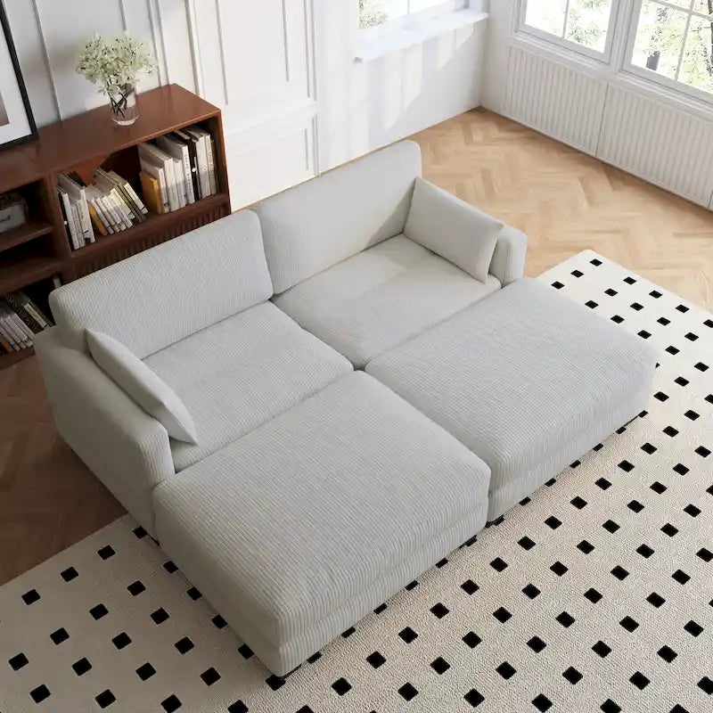 Ensemble de canapés d'angle modulables convertibles 88 pouces-42