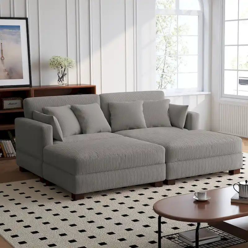 Ensemble de canapés d'angle modulables convertibles 88 pouces-43