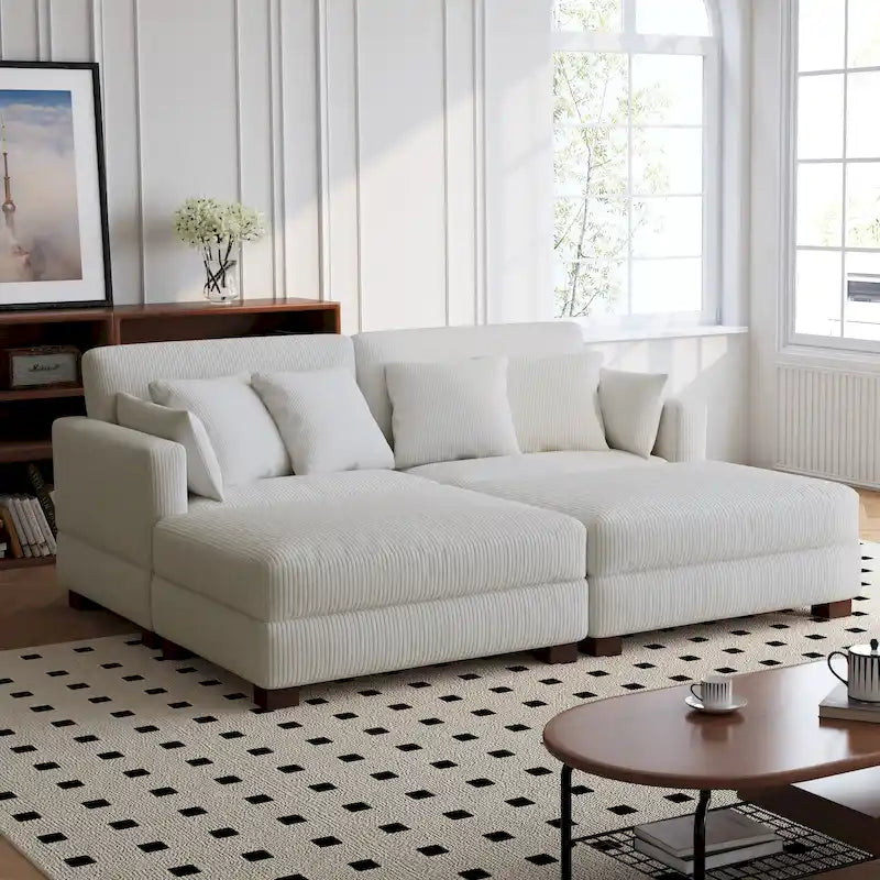 Ensemble de canapés d'angle modulables convertibles 88 pouces-44