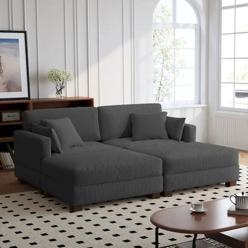 Ensemble de canapés d'angle modulables convertibles 88 pouces-45