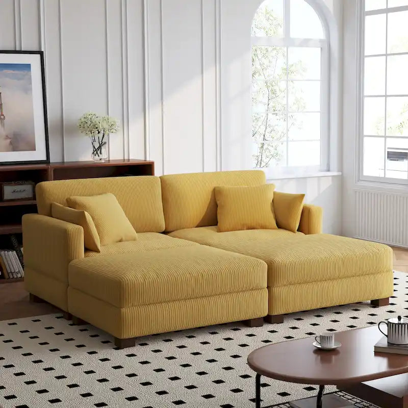 Ensemble de canapés d'angle modulables convertibles 88 pouces-46