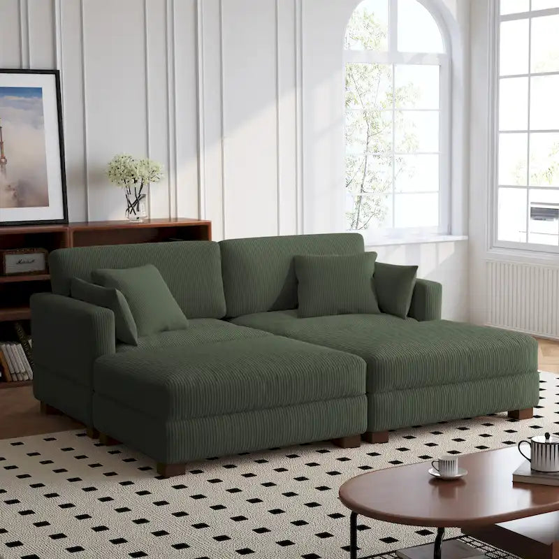 Ensemble de canapés d'angle modulables convertibles 88 pouces-48