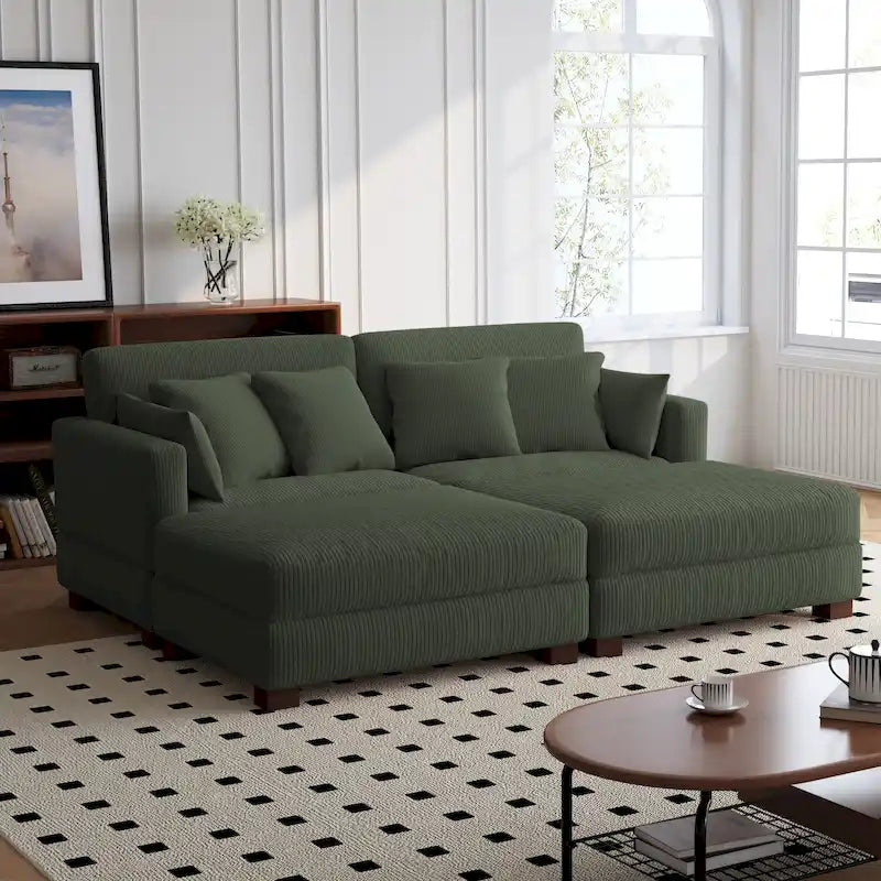 Ensemble de canapés d'angle modulables convertibles 88 pouces-49