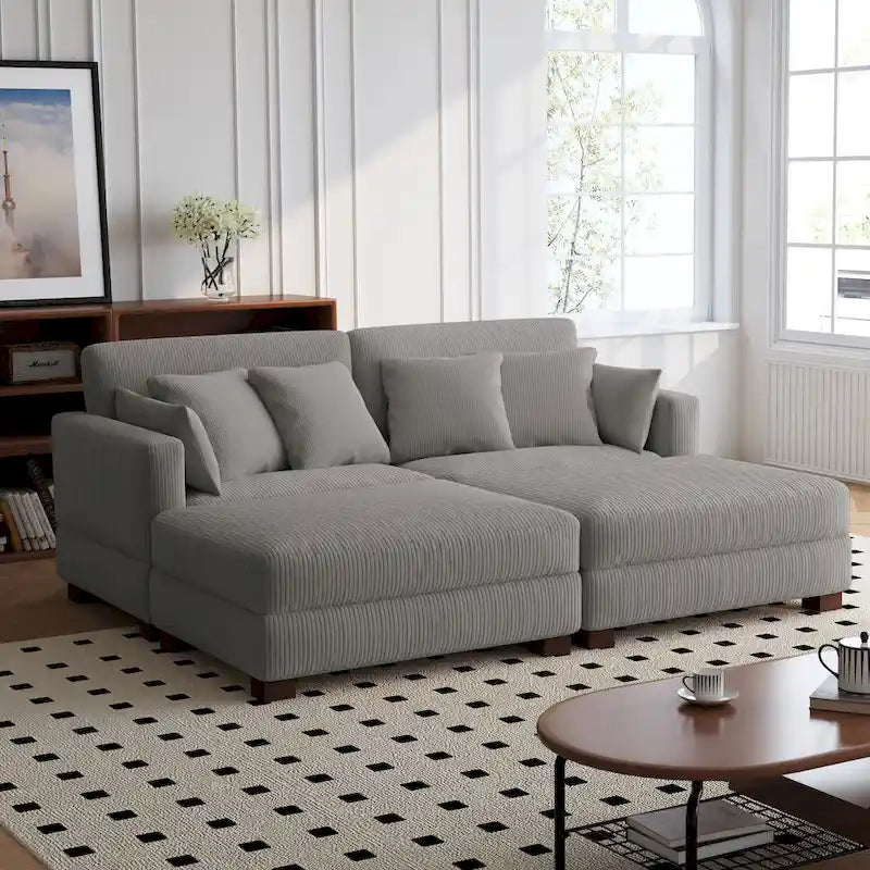 Ensemble de canapés d'angle modulables convertibles 88 pouces-4