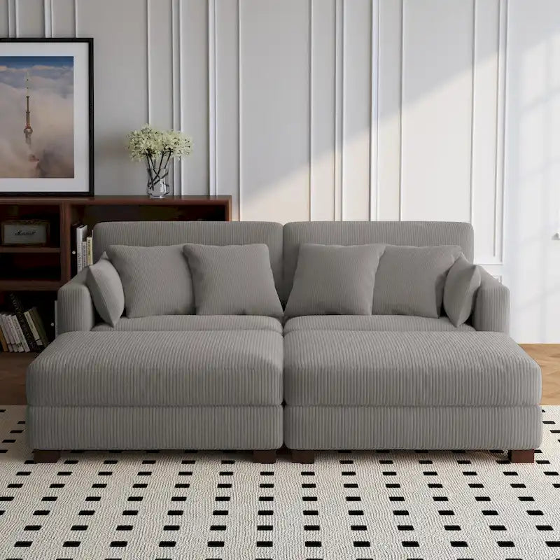 Ensemble de canapés d'angle modulables convertibles 88 pouces-5
