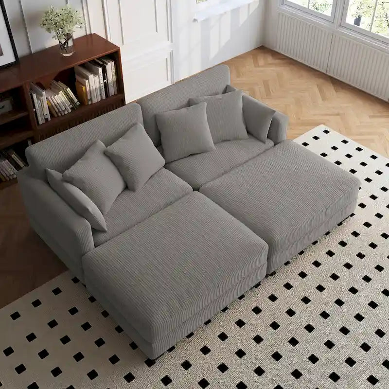 Ensemble de canapés d'angle modulables convertibles 88 pouces-6