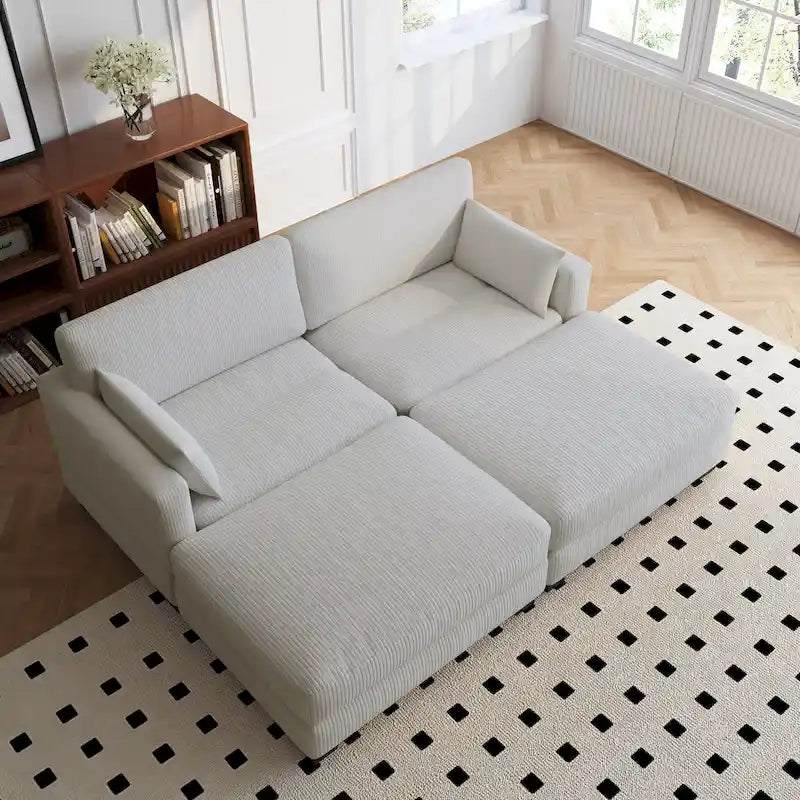 Ensemble de canapés d'angle modulables convertibles 88 pouces-23