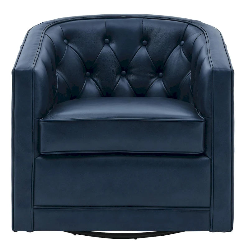 Fauteuil pivotant en cuir pleine fleur Walsh-30