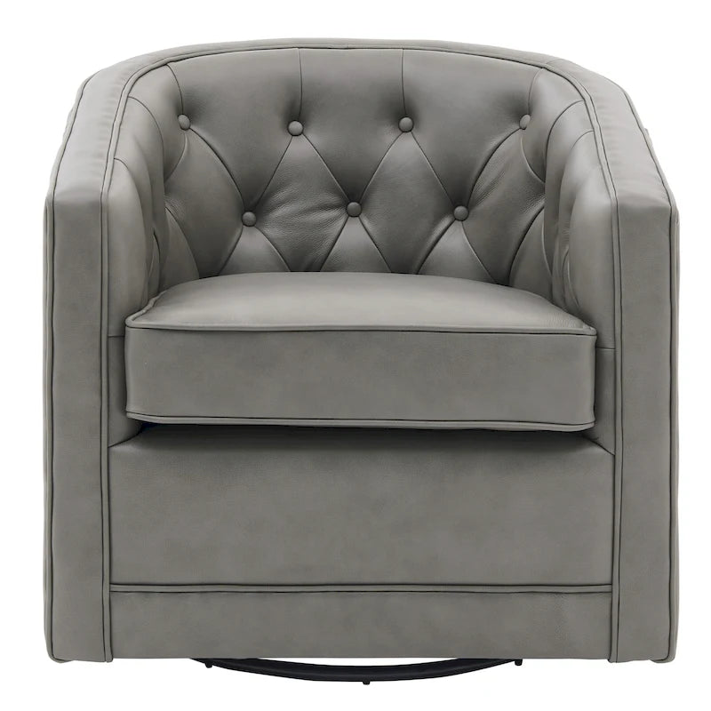 Fauteuil pivotant en cuir pleine fleur Walsh-31