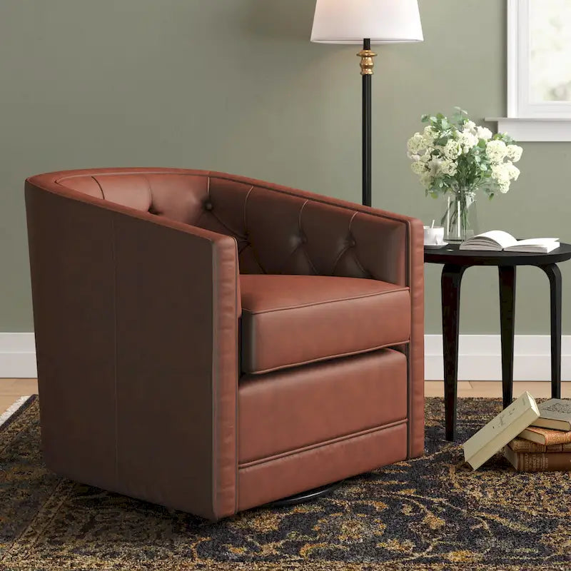 Walsh Top Grain Leather Swivel Chair