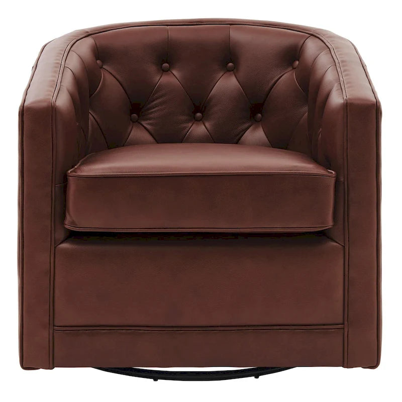 Fauteuil pivotant en cuir pleine fleur Walsh-9