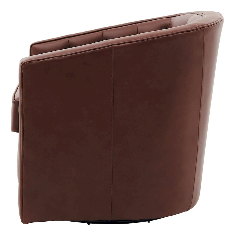 Fauteuil pivotant en cuir pleine fleur Walsh-12