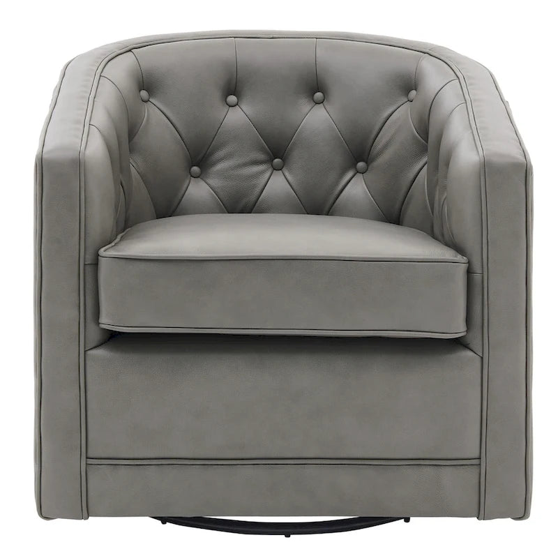 Fauteuil pivotant en cuir pleine fleur Walsh-16