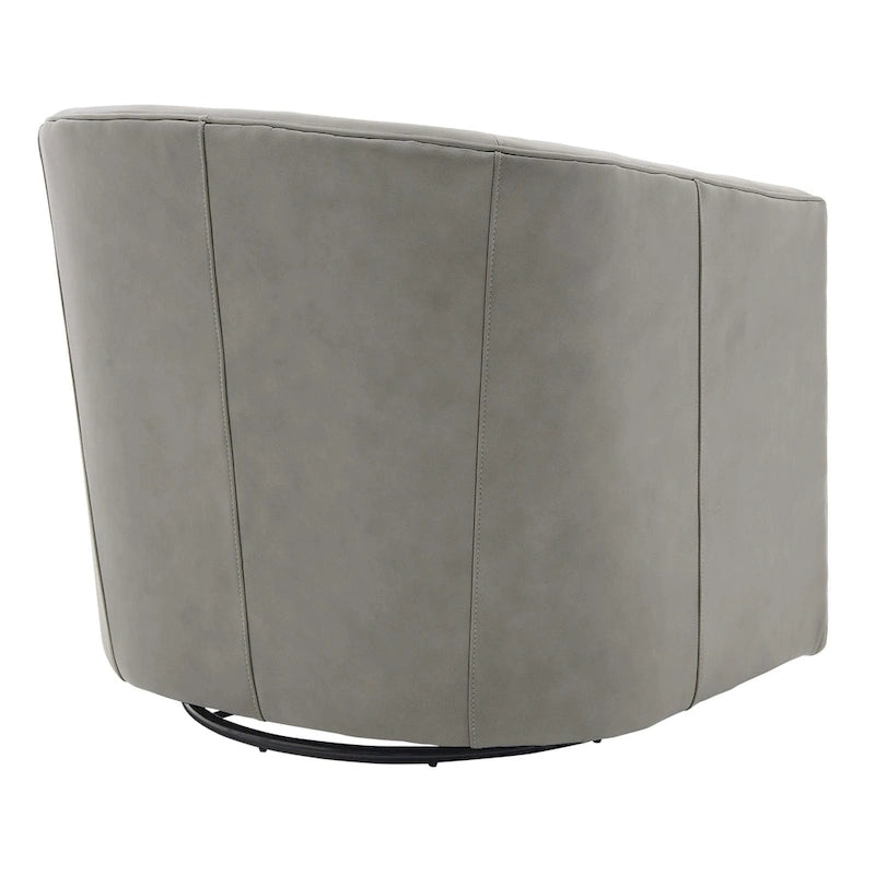 Fauteuil pivotant en cuir pleine fleur Walsh-20