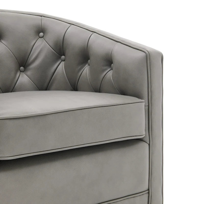 Fauteuil pivotant en cuir pleine fleur Walsh-21