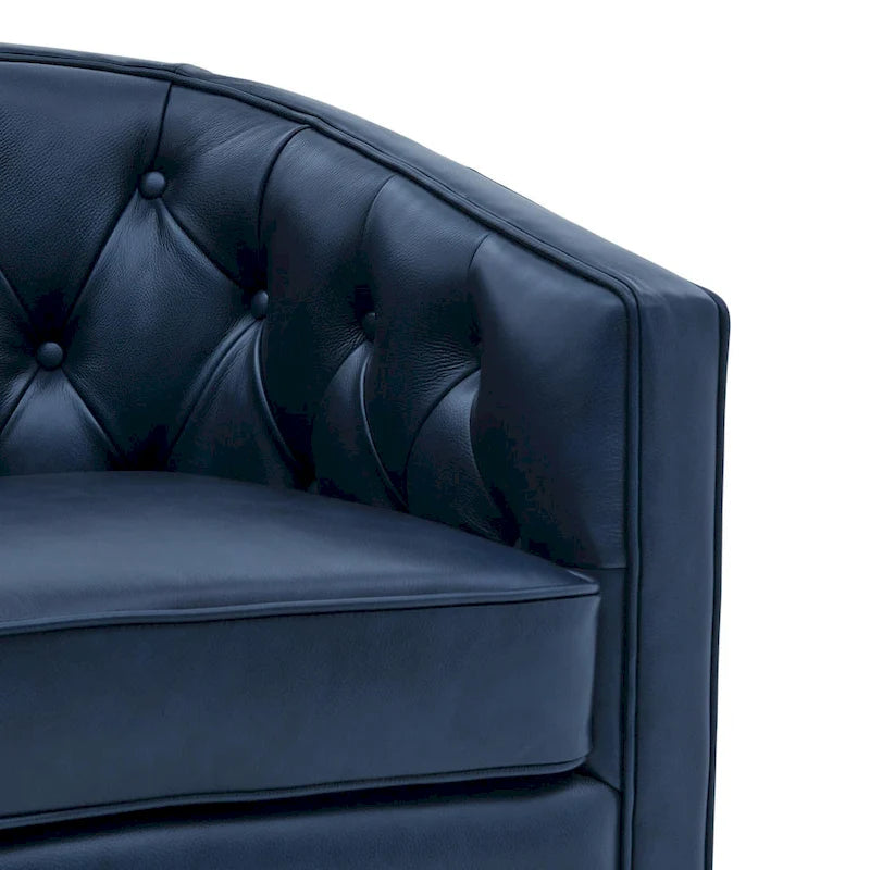 Fauteuil pivotant en cuir pleine fleur Walsh-28