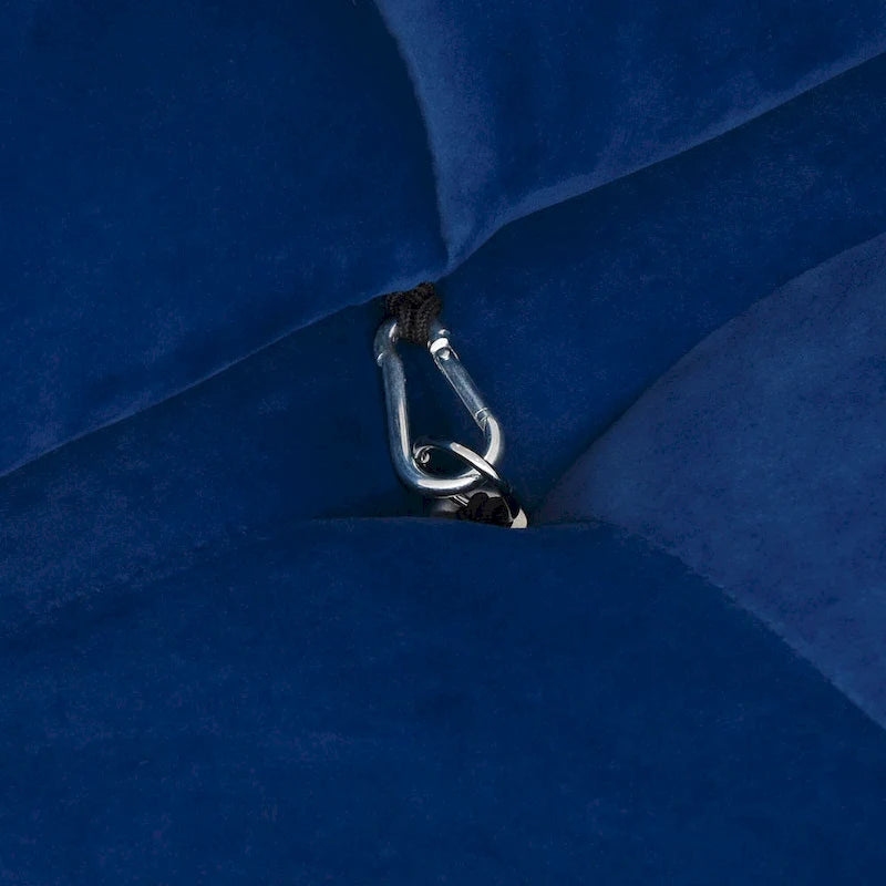 Canapé d'angle rembourré en velours bleu-12