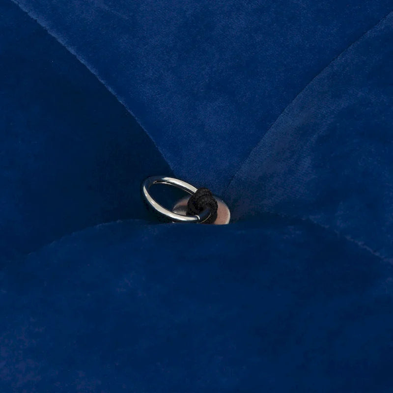 Canapé d'angle rembourré en velours bleu-13