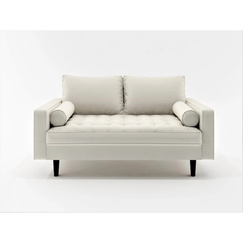 Canapé deux places US Pride Lopez en similicuir style moderne du milieu du siècle