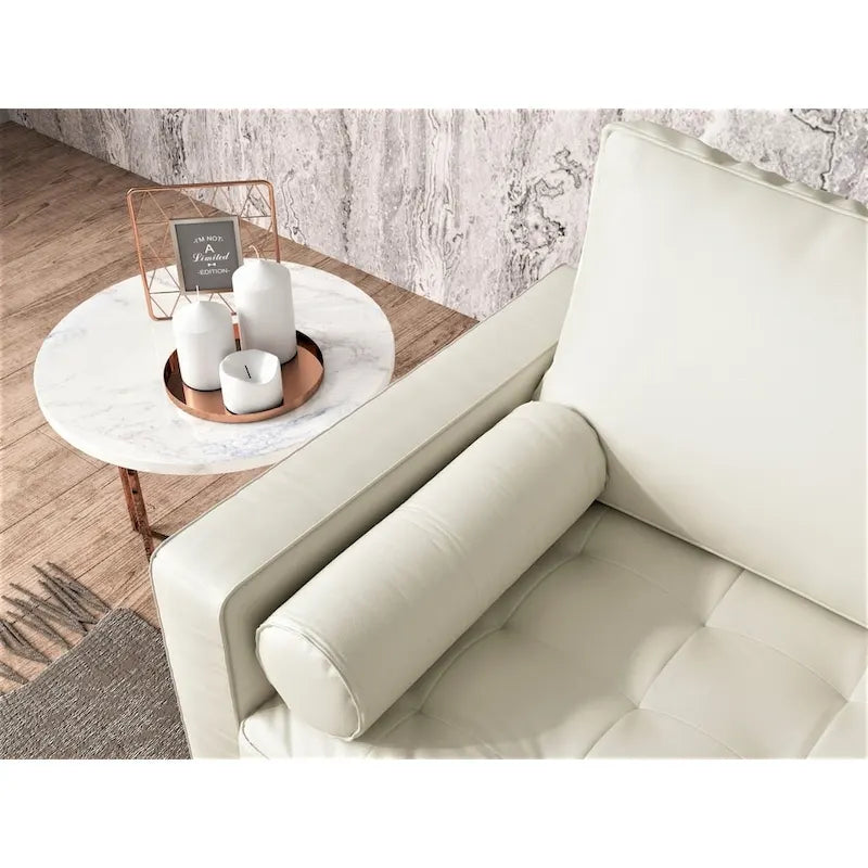 Canapé deux places US Pride Lopez en similicuir style moderne du milieu du siècle-14