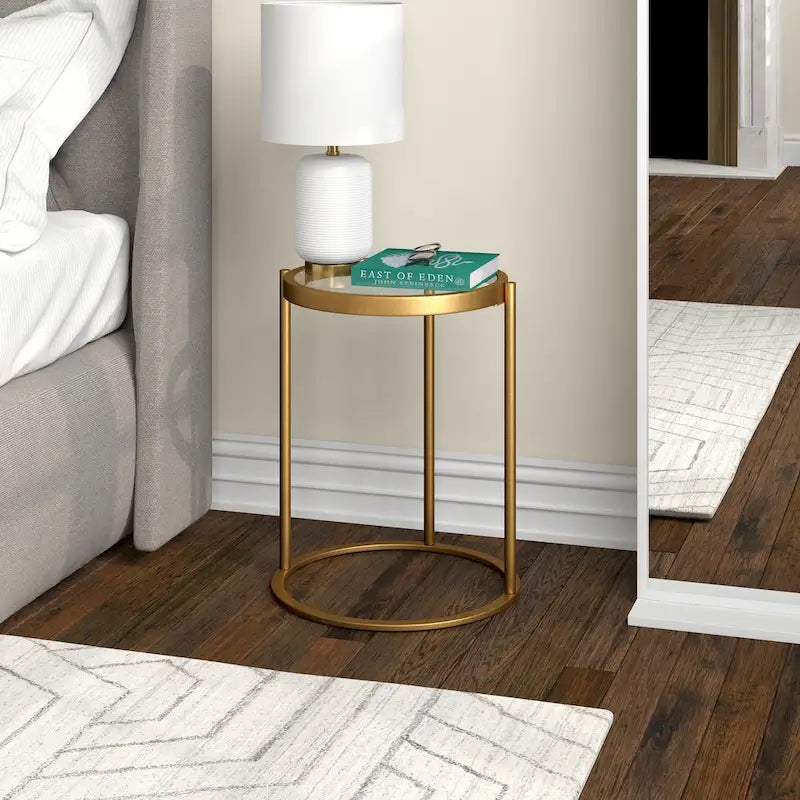 Table d'appoint ronde Duxbury 16 pouces de large-7