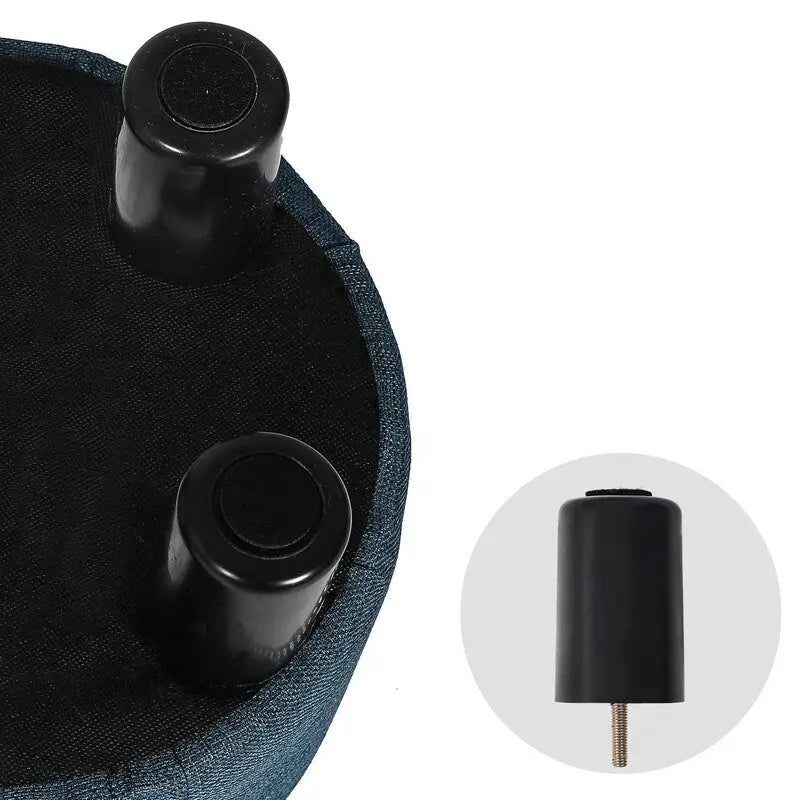 Repose-pieds rond ottoman Adeco en tissu, tabouret rembourré moderne-6